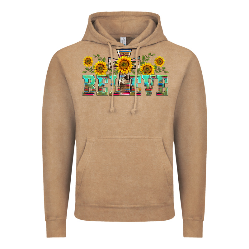 Western Believe Sunflowers Flowers Vintage Hoodie by BarkalooDesign | Teevron