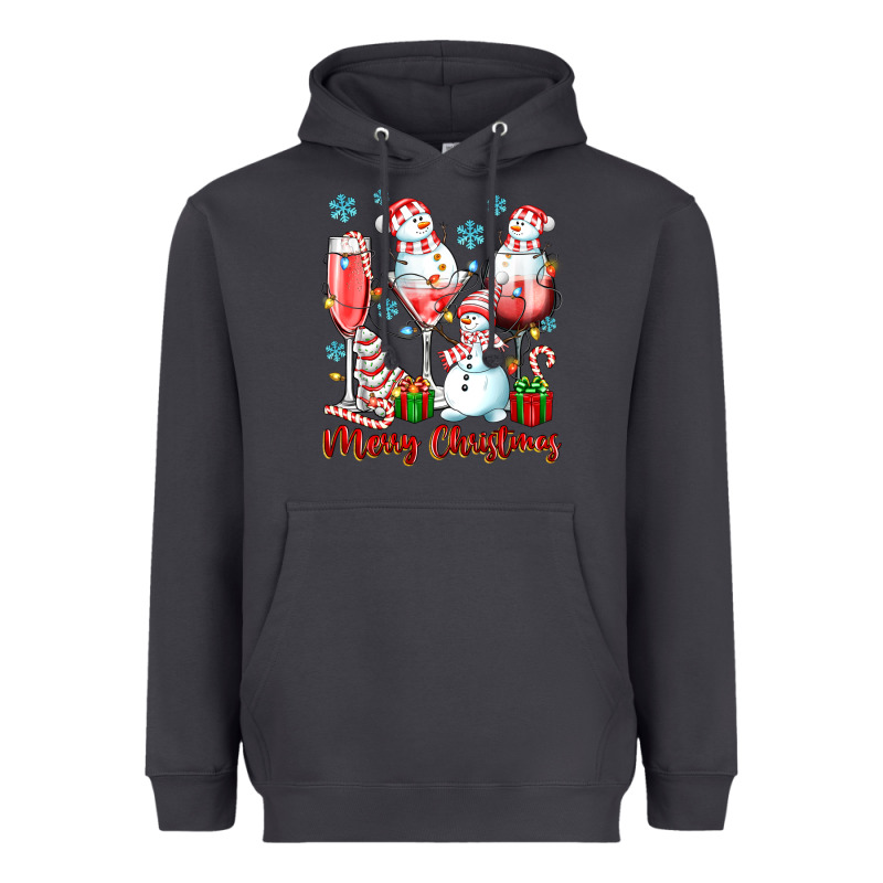 Merry Christmas Wine Glasses Heavyweight Hoodie by texasbilliewilder | Teevron
