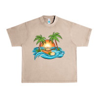 French Oak sunset beach scene Urban Heavy Tee - MaliasSmallBusiness