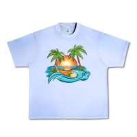 Grape Ice sunset beach scene Urban Heavy Tee - MaliasSmallBusiness