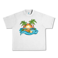 Lunar Rock sunset beach scene Urban Heavy Tee - MaliasSmallBusiness