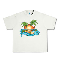 Pistachio sunset beach scene Urban Heavy Tee - MaliasSmallBusiness