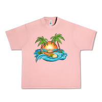 Salmon sunset beach scene Urban Heavy Tee - MaliasSmallBusiness