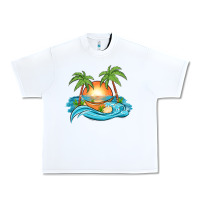 White sunset beach scene Urban Heavy Tee - MaliasSmallBusiness