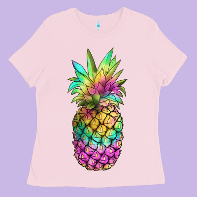 Tie Dye Pineapple Ladies Tee Designed By Jahusdesignshop