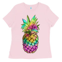 Bubblegum Pink tie dye pineapple Ladies Tee - JahusDesignShop
