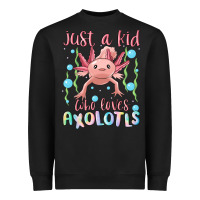 Black just a kid who loves axolotls Heavyweight Sweatshirt - MaliasSmallBusiness