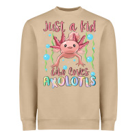 Mushroom just a kid who loves axolotls Heavyweight Sweatshirt - MaliasSmallBusiness