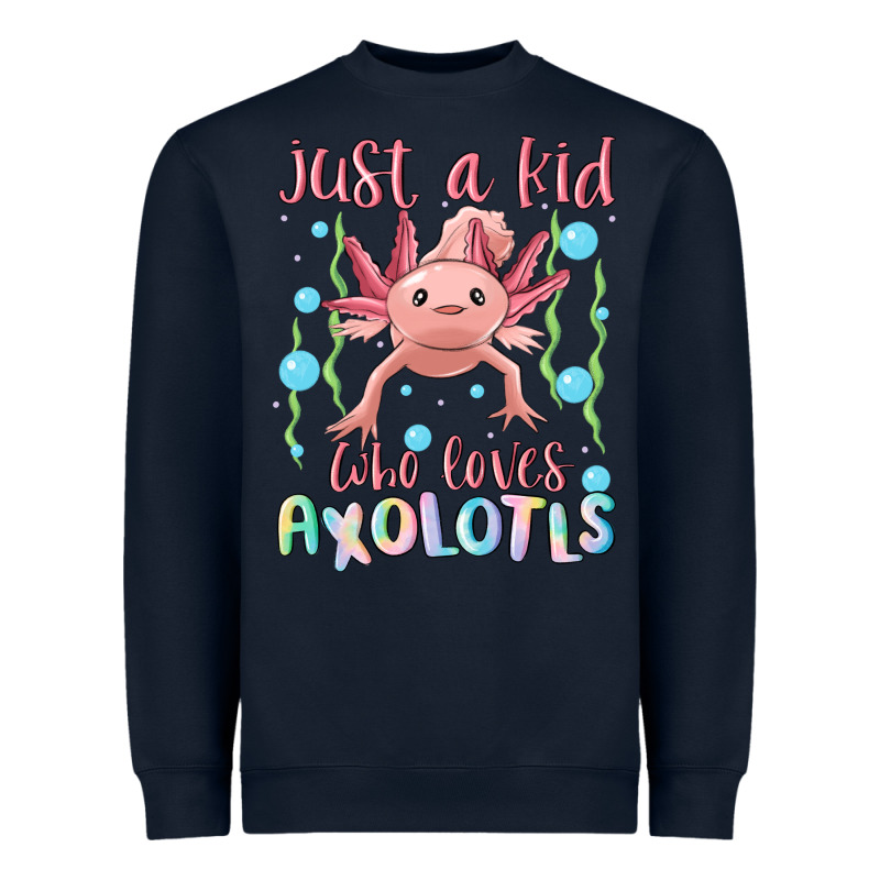 Just A Kid Who Loves Axolotls Heavyweight Sweatshirt by MaliasSmallBusiness | Teevron