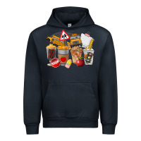 Navy School Bus Coffee Cups Urban Hoodie - FaDigitalArtStudio
