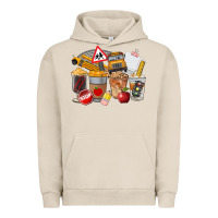 Pigment French Oak School Bus Coffee Cups Urban Hoodie - FaDigitalArtStudio