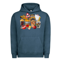 Pigment Midnight Navy School Bus Coffee Cups Urban Hoodie - FaDigitalArtStudio