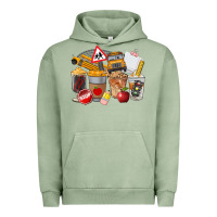Pigment Oil Green School Bus Coffee Cups Urban Hoodie - FaDigitalArtStudio
