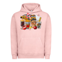 Pigment Salmon School Bus Coffee Cups Urban Hoodie - FaDigitalArtStudio