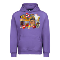 Tulip School Bus Coffee Cups Urban Hoodie - FaDigitalArtStudio