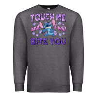 Charcoal Heather touch me and i will bite you Premium Sweatshirt - texasbilliewilder