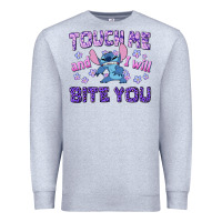 Heather Grey touch me and i will bite you Premium Sweatshirt - texasbilliewilder