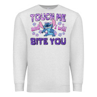 Oatmeal Heather touch me and i will bite you Premium Sweatshirt - texasbilliewilder