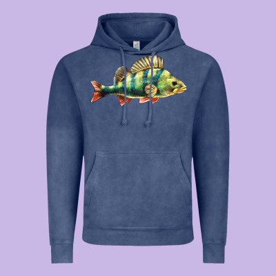 Perch Fish Vintage Hoodie Designed By Lillyallendesigns