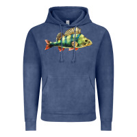 Vintage Denim Perch Fish Vintage Hoodie - LillyAllenDesigns
