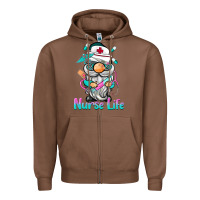 Chestnut nurse life  gnome Zipper Hoodie - BarkalooDesign