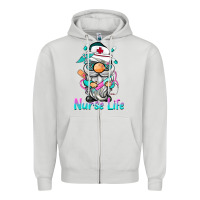 Dove Grey nurse life  gnome Zipper Hoodie - BarkalooDesign