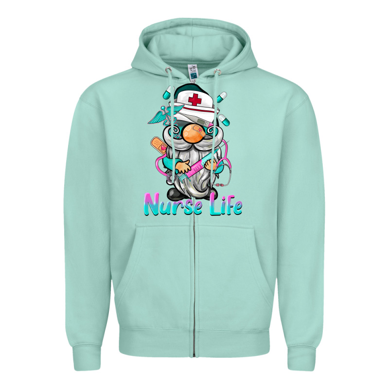 Nurse Life  Gnome Zipper Hoodie by BarkalooDesign | Teevron