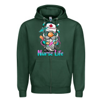 Sports Green nurse life  gnome Zipper Hoodie - BarkalooDesign