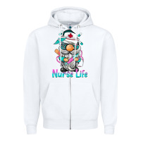 White nurse life  gnome Zipper Hoodie - BarkalooDesign