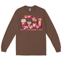 Happy Valentine's Day Coffee Cups Long Sleeve Tee | Teevron