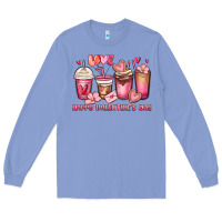 Colony Blue happy valentine's day coffee cups Long Sleeve Tee - MaliasSmallBusiness