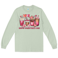 Matcha happy valentine's day coffee cups Long Sleeve Tee - MaliasSmallBusiness