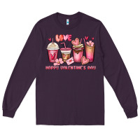 Plum happy valentine's day coffee cups Long Sleeve Tee - MaliasSmallBusiness