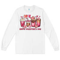 White happy valentine's day coffee cups Long Sleeve Tee - MaliasSmallBusiness