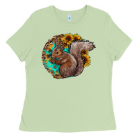 Western Squirrel With Sunflowers Ladies Tee | Teevron