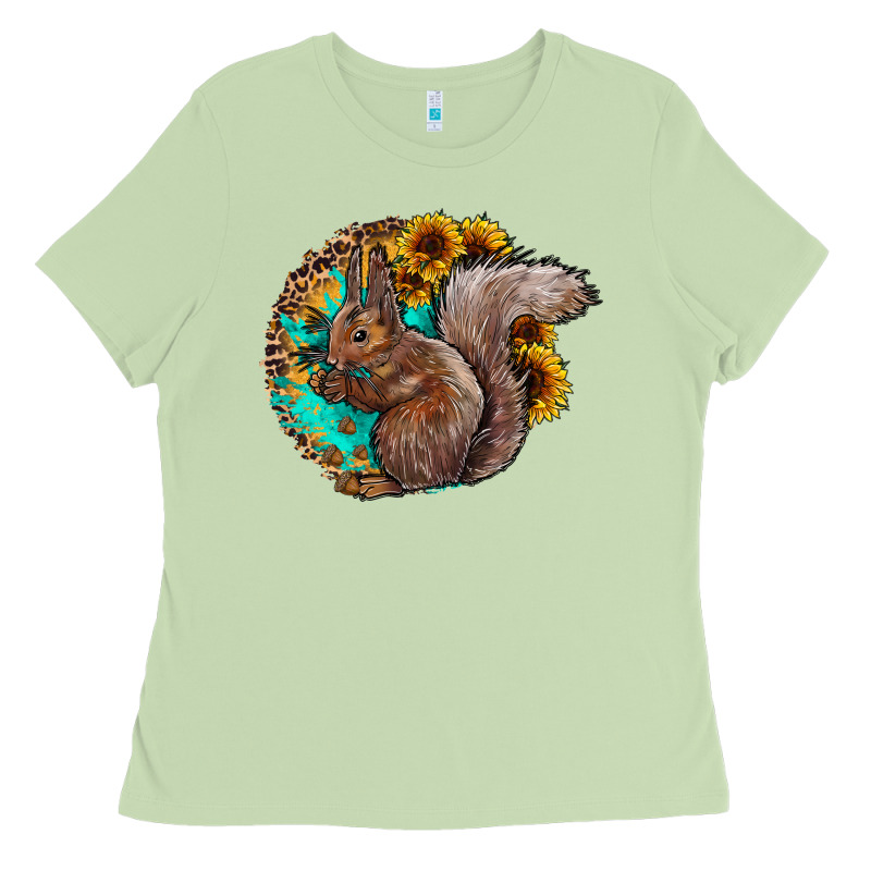 Western Squirrel With Sunflowers Ladies Tee by CowhideDigitalArt | Teevron