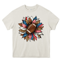 Cream american football sunflower Heavy Core Tee - HRA Design Shop