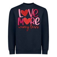 Navy love more worry less Heavyweight Sweatshirt - MaliasSmallBusiness