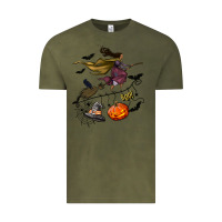 Vintage Olive Witch Vintage Tee - NancyCooperArtShop