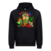 Black Mexican Cold Drink With Cactus Sombrero And Tequil Urban Hoodie - FaDigitalArtStudio