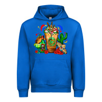 Cobalt Mexican Cold Drink With Cactus Sombrero And Tequil Urban Hoodie - FaDigitalArtStudio