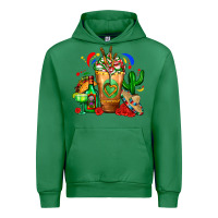 Emerald Mexican Cold Drink With Cactus Sombrero And Tequil Urban Hoodie - FaDigitalArtStudio