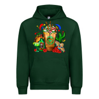 Forest Green Mexican Cold Drink With Cactus Sombrero And Tequil Urban Hoodie - FaDigitalArtStudio