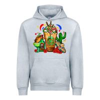 Heather Grey Mexican Cold Drink With Cactus Sombrero And Tequil Urban Hoodie - FaDigitalArtStudio