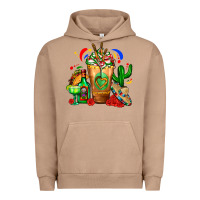Pigment Burro Mexican Cold Drink With Cactus Sombrero And Tequil Urban Hoodie - FaDigitalArtStudio