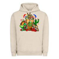 Pigment French Oak Mexican Cold Drink With Cactus Sombrero And Tequil Urban Hoodie - FaDigitalArtStudio