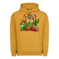 Pigment Peanut Butter Mexican Cold Drink With Cactus Sombrero And Tequil Urban Hoodie - FaDigitalArtStudio