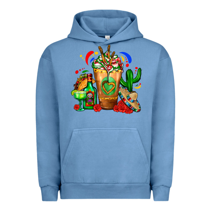 Mexican Cold Drink With Cactus Sombrero And Tequil Urban Hoodie by FaDigitalArtStudio | Teevron