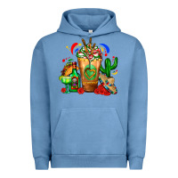Pigment Pebble Blue Mexican Cold Drink With Cactus Sombrero And Tequil Urban Hoodie - FaDigitalArtStudio