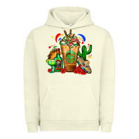 Pigment Pistachio Mexican Cold Drink With Cactus Sombrero And Tequil Urban Hoodie - FaDigitalArtStudio